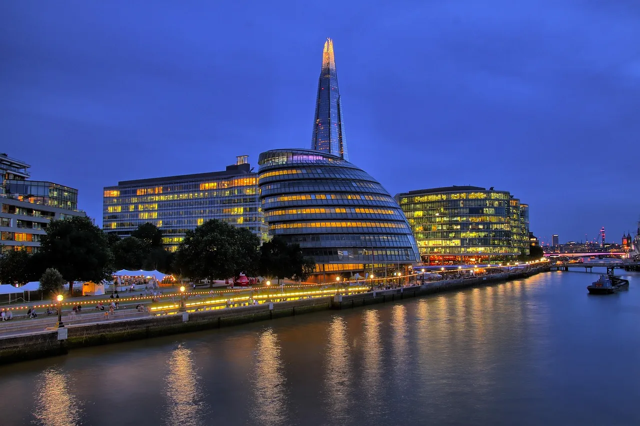 london, thames, river, shard, mayor, office, landmark, england, cityscape, night, attraction, architecture
